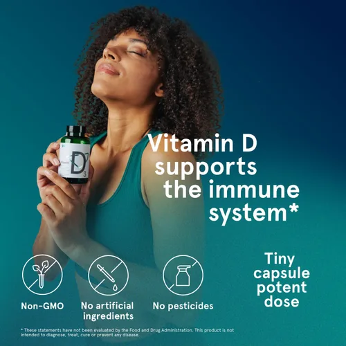 Miniatura 7 de Puori Cápsulas blandas de vitamina D3, 2500 UI (62.5 mcg) – Suplementos de vitamina D3 de rápida absorción para apoyo del sistema inmunológico