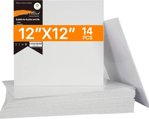 Miniatura 15 de conda Lienzos para pintar de 9 x 12 pulgadas, paquete de 24 tableros de lienzo blanco en blanco, imprimados, 100% algodón, paneles de lienzo
