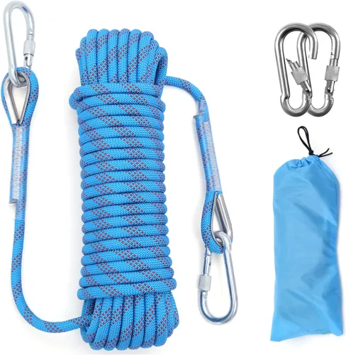 Miniatura 8 de Cuerda de escalada de 10 mm/12 mm, cuerda de escalada estática al aire libre, cuerda de rapel para árboles, cuerda de escape de nylon