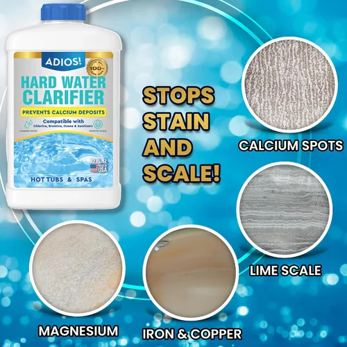 Miniatura 3 de ADIOS! Eliminador de Calcio de Agua Dura para Bañera de Hidromasaje con Clarificador de Sarro y Manchas, Suaviza, Trata y Reduce los Depósitos