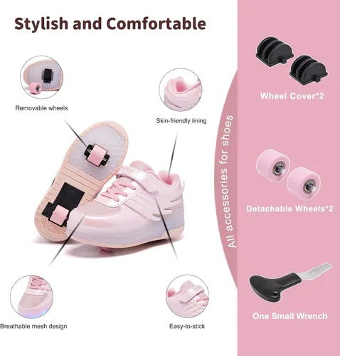 Miniatura 5 de Zapatillas de patinaje LED para niñas y niños con ruedas