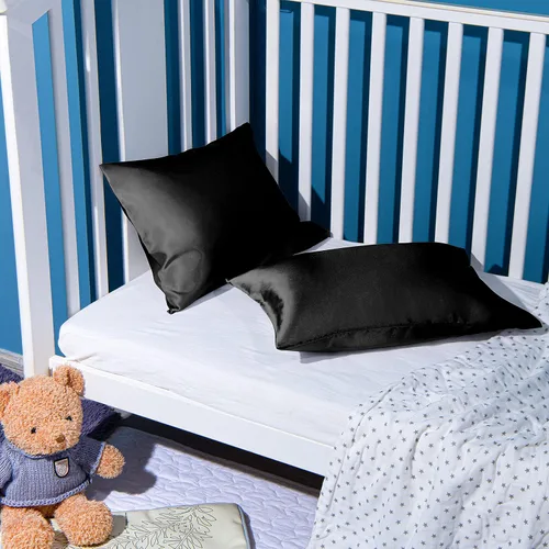 Miniatura 2 de FLXXIE Paquete de 2 fundas de almohada de satén para piel y cabello, 14 x 20 pulgadas, fundas de almohada de viaje suaves y sedosas para niños