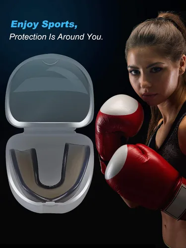 Miniatura 5 de Hsei 10 protectores bucales para niños y jóvenes con caja portátil para fútbol, lacrosse, baloncesto, boxeo, taekwondo, karate, rugby, partido, 5