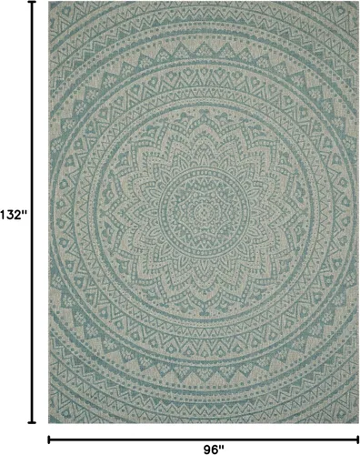Miniatura 160 de SAFAVIEH Alfombra lavable para exteriores, colección Courtyard - Pasillo de 2.3 x 8 pies, color beige claro y marrón claro, no desprende pelusa