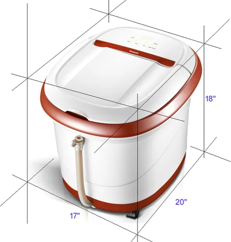 Miniatura 7 de Carepeutic Masajeador automático de agua con masaje de calor, burbujas y rodamiento, bañera eléctrica de remojo de pies con calentamiento de agua