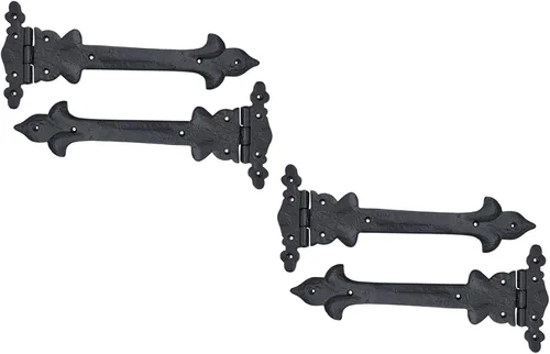 Miniatura 27 de Adonai Hardware Adonijah Bisagra falsa de aluminio para montaje frontal (6.5" x 12 Pack, Negro mate) para puertas de granero, puertas, armarios