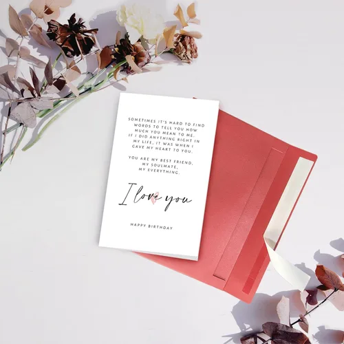 Miniatura 6 de SuperShunhu Tarjeta de poema de cumpleaños para él y ella, tarjeta de cumpleaños romántica para novio, novia, tarjeta de amor de feliz cumpleaños