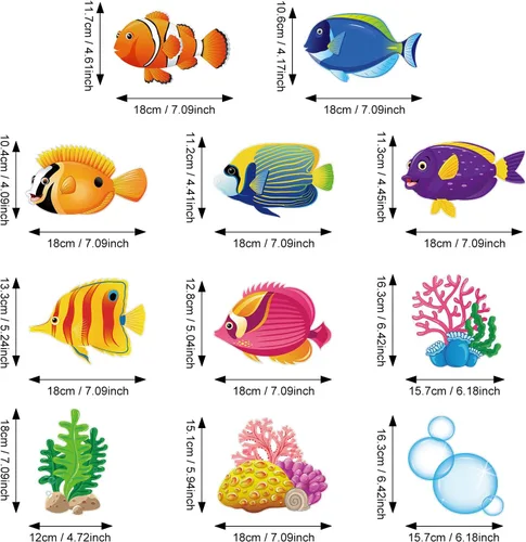 Miniatura 2 de Clabby 30 piezas de decoración de fiesta bajo el mar, remolinos colgantes de peces tropicales, decoración de techo, criaturas de sirena con temática