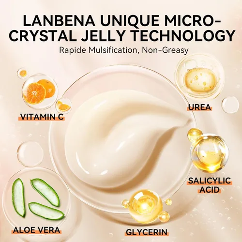 Miniatura 7 de LANBENA Crema de urea 40 por ciento para pies más 2% ácido salicílico 3.52 onzas, crema de pies y crema de manos máxima fuerza con aloe vera
