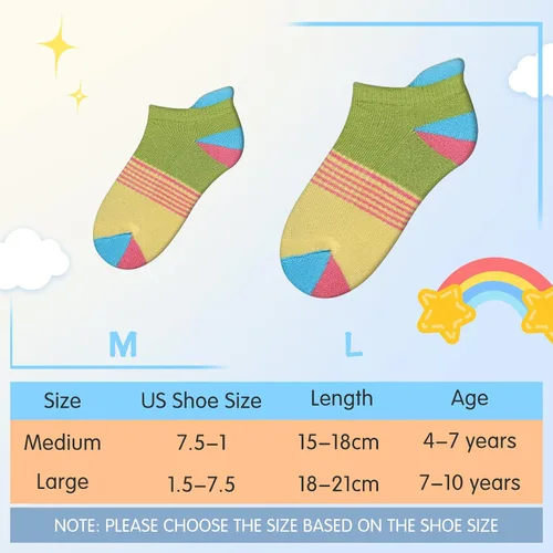 Miniatura 4 de Comfoex Calcetines para niñas de 4-6, 6-8, 8-10 años, calcetines cortos de algodón atléticos con suela acolchada, 6 pares