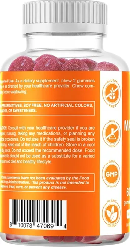 Miniatura 8 de Vitamatic Gomitas de magnesio 600 mg por porción – 60 gomitas veganas – Soporte para relajación, músculos, huesos y energía – Paquete de 3