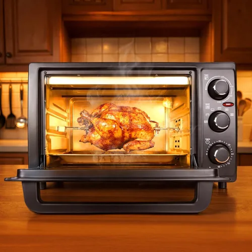 Miniatura 3 de Horno de encimera combinado de freidora de vapor y aire de 34 cuartos de galón / 32 litros, 1500 W, horno tostador multifuncional con temporizador