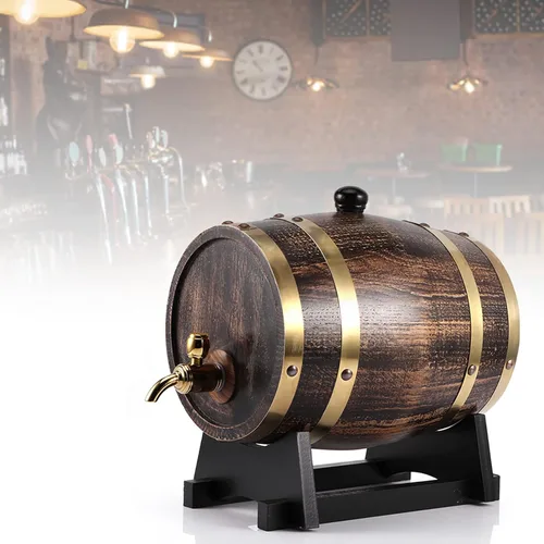 Mini barril carbonizado para el envejecimiento de cócteles, barril de roble de 3 litros con grifo, bourbon, whisky, ginebra y salsa picante,