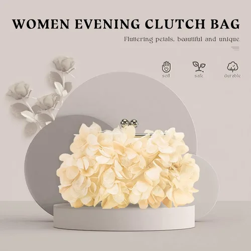 Miniatura 8 de Bolso de noche para mujer, pequeño bolso floral con cadena para boda, fiesta, baile de graduación