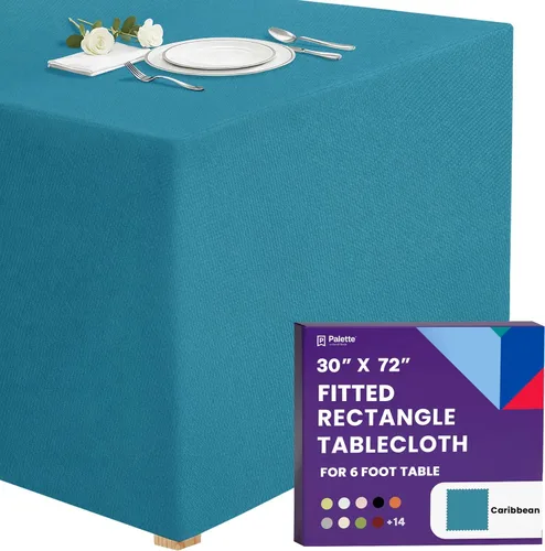 Miniatura 9 de Gee Di Moda - Mantel rectangular a medida en poliéster lavable para mesa de 4 pies, ideal para mesa de bufé, fiestas, cenas, bodas, vacaciones