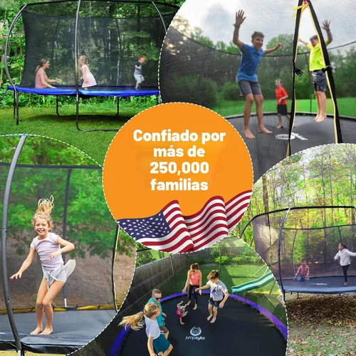 Miniatura 9 de Jumpzylla - Cama elástica recreativa para niños, con red de seguridad, escalera y revestimiento antioxidante, de 8, 10, 12, 14, 15 y 16 pies