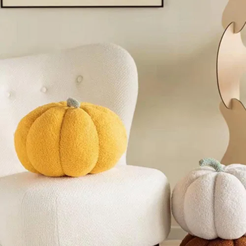 Miniatura 5 de OUKEYI Almohada de suelo de flores de 13.8 pulgadas con forma de calabaza, cojín de asiento lindo cojín para silla, almohada de gran