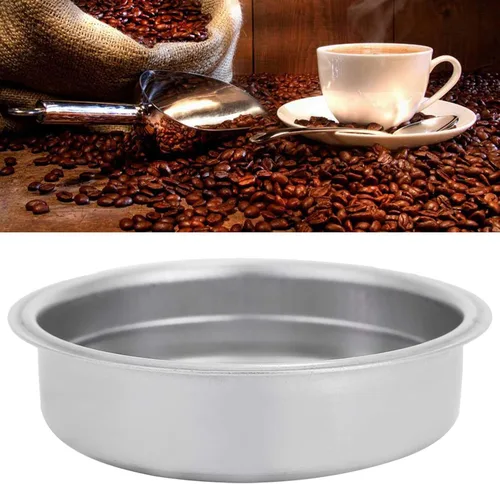 Miniatura 9 de Filtro de café de acero inoxidable, doble taza de café de 2.008 in, cesta de filtro poroso reutilizable de doble capa presurizada para cafetera