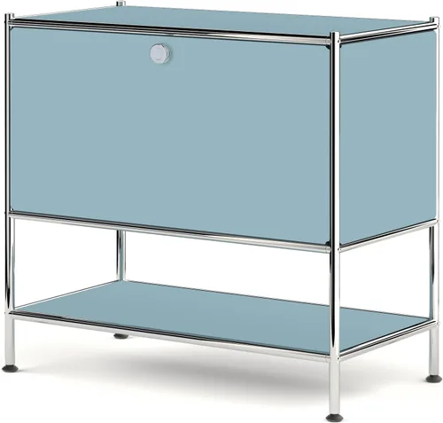 Miniatura 11 de Mesa auxiliar de metal con puerta de solapa, 27.5 pulgadas de altura, muebles modernos de bricolaje para el hogar, oficina, vestíbulo, dormitorio