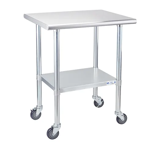Miniatura 27 de Profeeshaw mesa de trabajo, de uso comercial, de acero inoxidable NSF con protector contra salpicaduras y estante inferior, para cocina, restaurante