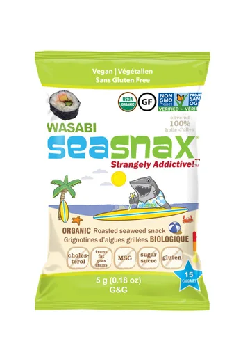 Miniatura 9 de SeaSnax Bocadillo de algas tostadas orgánicas, cebolla, 0.18 onzas (paquete de 12)