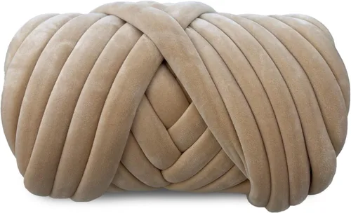 Miniatura 14 de Hilo de terciopelo grueso y voluminoso para tejer con brazo gigante, peso de tubo súper suave, esponjoso, para hacer a mano, hilo lavable