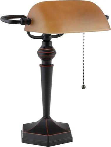 Miniatura 9 de V-LIGHT - Lámpara CFL de escritorio estilo tradicional de banquero, Bronce antiguo