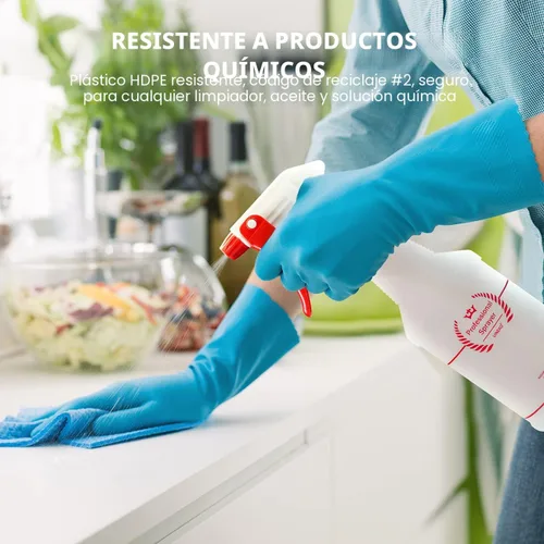 Miniatura 6 de Uineko - Botella de plástico resistente multiusos a prueba de fugas, con atomizador, boquilla y medidas ajustables, para líquidos de limpieza, regar
