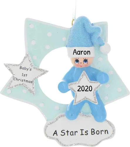 Miniatura 2 de Adorno 3D personalizado para la primera Navidad del bebé 2025 para niño Adorno de la primera Navidad del bebé 2025 Adornos de bebé para árbol