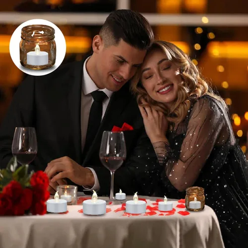 Miniatura 3 de Velas de té sin llama, juego de 24 velas LED a pilas con parpadeo eléctrico, vela votiva falsa realista, lámpara de luz blanca cálida de larga