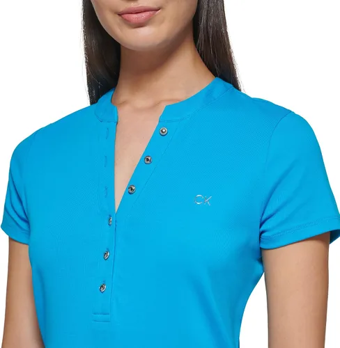 Miniatura 4 de Calvin Klein Vestido de algodón acanalado con cordones 1 x 1 para mujer
