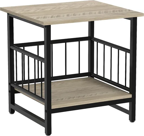 Miniatura 8 de Mesa auxiliar, mesa auxiliar industrial con estante de almacenamiento de 2 neumáticos, mini soporte para refrigerador de 180 libras con patas
