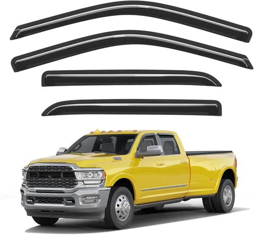 Miniatura 28 de Protectores de lluvia extra gruesos para ventana Chevrolet (Chevy) Silverado GMC Sierra 1500 2500HD 3500HD 3500HD Crew Cab 2019-2026, deflectores