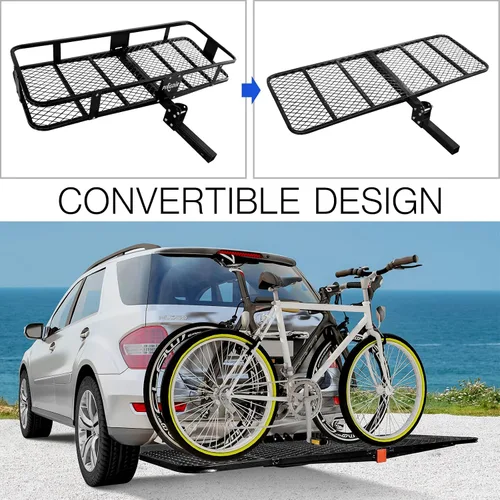 Miniatura 4 de PINGDIR Portaequipajes Plegable para Enganche de Remolque Cesta Rack de Carga 60"*21.5"*6" Capacidad de Peso de Transporte de 500 Libras, Bolsa
