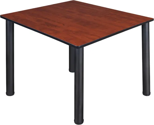 Miniatura 10 de Regency Kee - Mesa cuadrada pequeña para sala de descanso de 30 pulgadas, parte superior de cerezo, patas negras