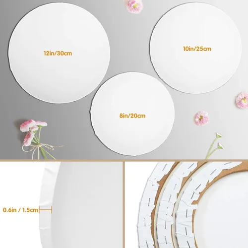 Miniatura 2 de 6 piezas de lienzo de pintura redondo en blanco con forma redonda de pintura de lienzo estirado imprimado tableros de decoración para pintura
