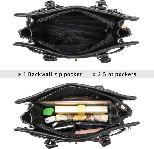 Miniatura 4 de Bolso de mano de moda para mujer con asa superior bolso de hombro bolso de trabajo con cartera a juego juego de 2 piezas