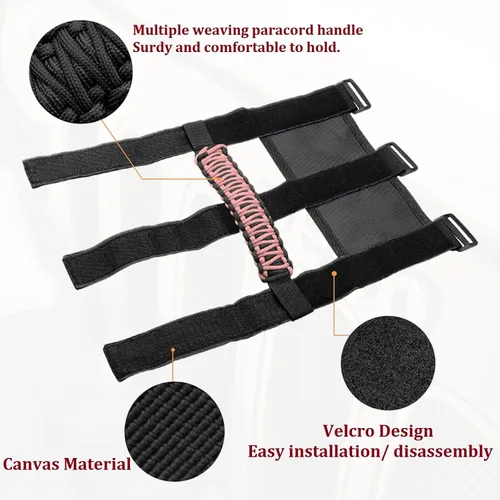 Miniatura 5 de para Accesorios de Jeep Wrangler Manija de Agarre de Barra Enrollable para Compatible con Jeep Wrangler YJ TJ JK JKU JL JLU 1955-2023 Gladiator JT