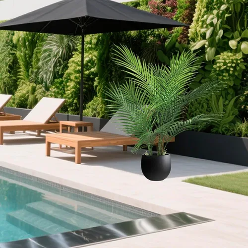 Miniatura 6 de Palmera artificial de 2.7 pies con 12 troncos, perfecta palmera tropical sintética de 32 pulgadas en maceta para interiores y exteriores, casa