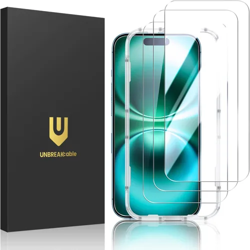 Miniatura 26 de UNBREAKcable Paquete de 3 protectores de pantalla para iPhone 17 Pro Max, vidrio templado doble inastillable [marco de fácil instalación]