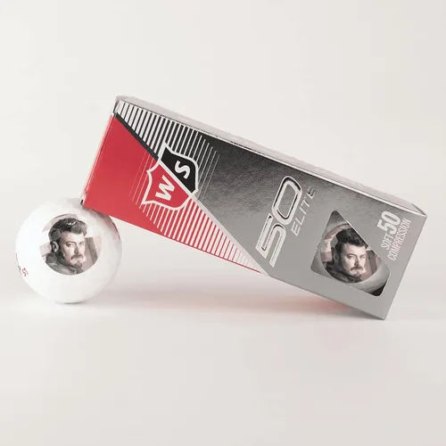 Wilson Fifty Fifty Pelotas de golf personalizadas, manga de 3, añade tu foto o logotipo, diseños personalizados para hombres y mujeres, regalos de