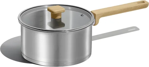CAROTE Juego de cacerolas de acero inoxidable de 3.5 cuartos con tapa, base de 3 capas, cacerola no tóxica sin PTFE y PFOA, juego de utensilios de
