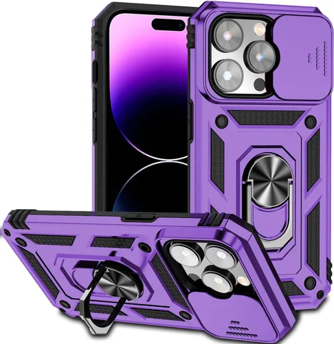 Miniatura 46 de Funda magnética compatible con iPhone 14 Pro de 6.1 pulgadas, funda magnética para iPhone 14 Pro con cubierta de cámara y soporte de grado militar
