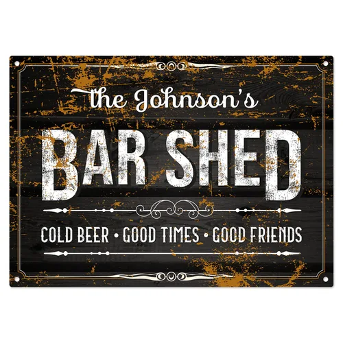 Miniatura 13 de Letrero de barra personalizado, nombre de barra rústico personalizado para decoración de interiores y exteriores, 10 x 14 pulgadas, aluminio 040