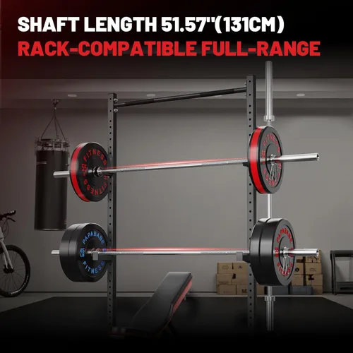 Miniatura 7 de PAPABABE 7FT Olympic Barbell 45 lb Barbell 2 INCH 1000lbs/1500lbs Capacity Olympic Bar with Moderate Knurling For Squats Curls Deadlifts Barra