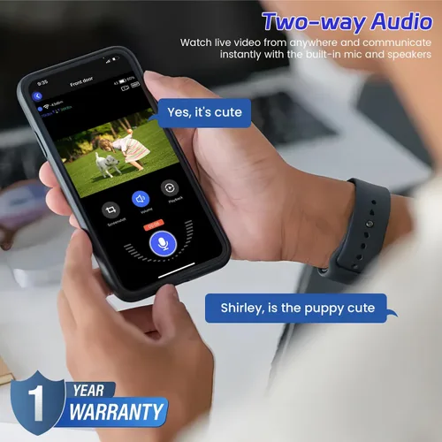Miniatura 4 de Guggre Cámara de timbre de video inalámbrico 1080P, visión nocturna, almacenamiento en la nube (se vende por separado), solo Wi-Fi de 2.4 GHz