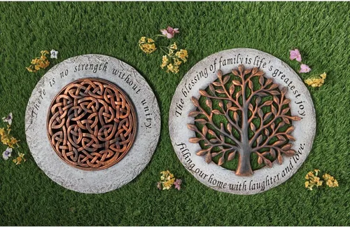 Miniatura 2 de Roman Giftware Inc., Garden Collection, escalón redondo celta de 12 pulgadas de profundidad, religioso, inspirador, duradero (12 x 1 x 12)