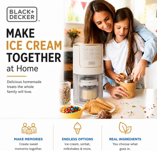 Miniatura 3 de BLACK+DECKER Máquina de helados para familias y niños – Haz helados sin proteínas, keto y lácteos, gelato y batidos en casa – Máquina de pintas
