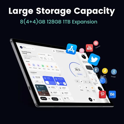 Miniatura 3 de Azeyou Tablet Android de 10 pulgadas, 8 GB de RAM 128 GB, octa-Core, pantalla IPS de 1280 × 800, WiFi 6 Bluetooth 5.0, batería de larga duración