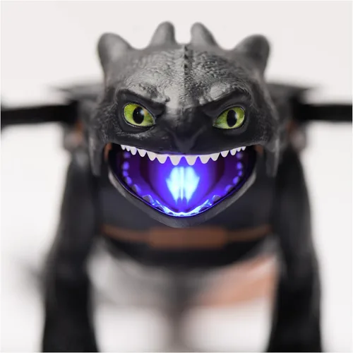 Miniatura 8 de DreamWorks Dragons, Figura de acción How to Train Your Dragon, Ultimate Plasma Blast Toothless, alas de 25 pulgadas con luces y sonidos, juguetes